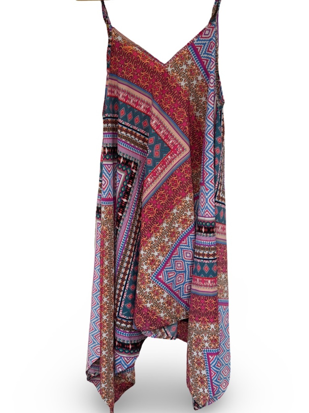 🌸💜 Elan Multicolor Geometric & Paisley Slip Dress cover up sundress patterned 💜🌸